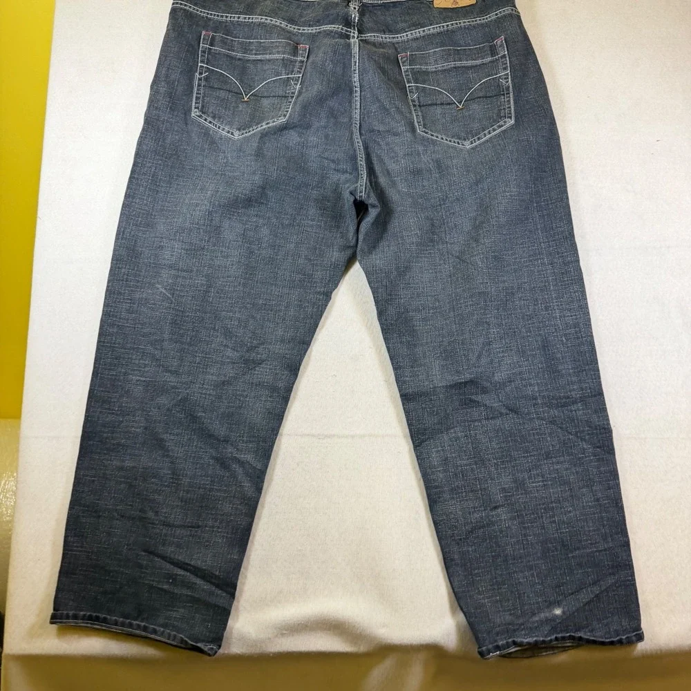 Royal Blue Mens Jeans 50x32 Dark Wash Straight Leg Baggy Y2K Hip Hop Denim 50W